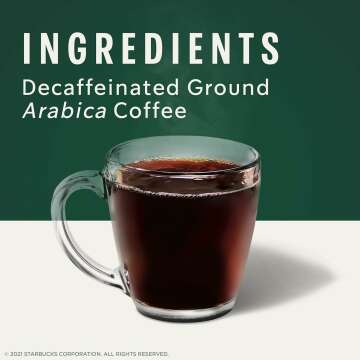 Starbucks Ground Coffee, Medium Roast Coffee, Decaf Pike Place Roast, 100% Arabica, 6 bags (12 oz each)