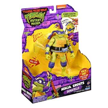 Teenage Mutant Ninja Turtles: Mutant Mayhem 5.5” Donatello Deluxe Ninja Shouts Figure by Playmates Toys