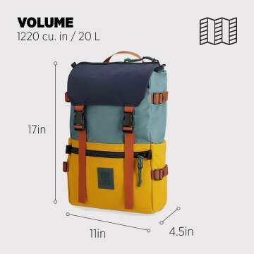 Topo Designs Rover Pack Classic | Sea Pine/Mustard