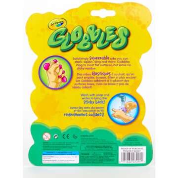 Crayola Globbles Fidget Toy (6ct), Sticky Stress Ball for Adults & Kids, Calming Sensory Toys for Stress Relief, Squish Gift