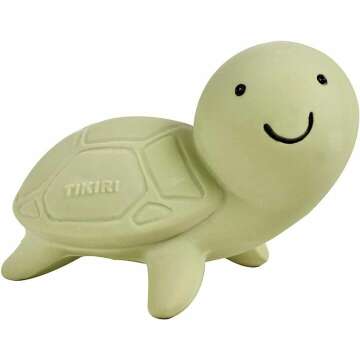 Tikiri Ocean Buddies Turtle Rattle - Natural Rubber Toy