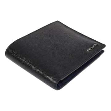 Prada Black Vitello Micro Grain Bifold Wallet – Elegant and Durable