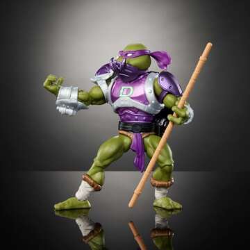 Masters of the Universe Origins Turtles of Grayskull Donatello Reptile Wars Posable Action Figure, Teenage Mutant Ninja & Motu Crossover Donnie Toy