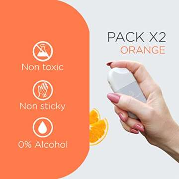 POCKET CARE | 2 Pack Orange Scented Hand Sanitizer Spray 15 ml - natural Spray for Hands