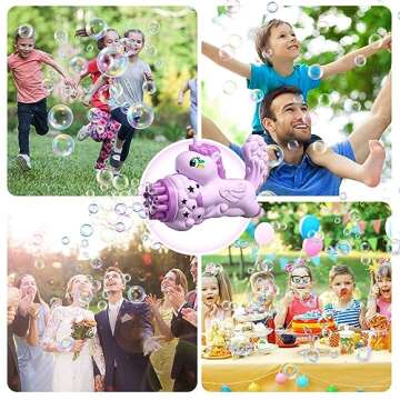 VATOS Bubble Machine 4 Packs Bubble Gun for Kids, Automatic Bubble Maker with Light & Bubble Solution, Colorful Bubble Toy for Boys Girls Adults Summer Outdoor Indoor Birthday Wedding Party Gifts