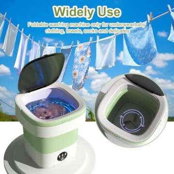 Portable Washing Machine, 12L Upgraded Large Capacity Foldable Mini Washer, Deep Cleaning for Underwear, Baby Clothes, and Small Clothes, Suitable for Apartm