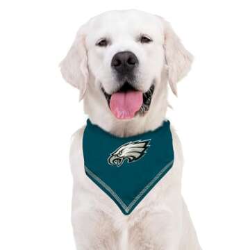 Pets First NFL Philadelphia Eagles TIE Bandana, Large/X-Large. Dog Bandana Scarf Bib for Pet Cat Dog. The Ultimate Game-Day, Party Bandana