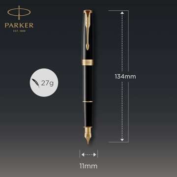 PARKER Sonnet Fountain Pen - Black and Gold Luxury