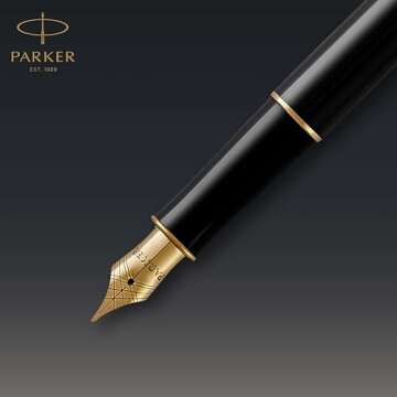 PARKER Sonnet Fountain Pen - Black and Gold Luxury