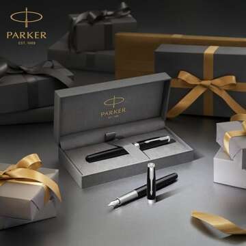 PARKER Sonnet Fountain Pen - Black and Gold Luxury