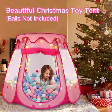 Princess Play Tent with Star Lights for Kids