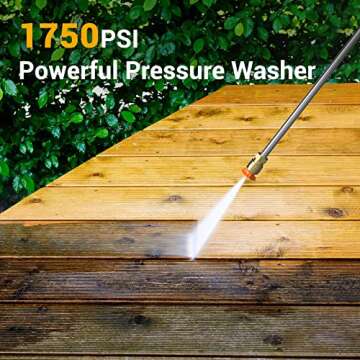 Rock&Rocker Upgraded 1750PSI Pressure Washer, 2.5GPM Portable Electric Power Washer with 360° Spinner Wheels, 4 Quick Connect Nozzles Foam Cannon for Car/Patio/Deck/Home Cleaning