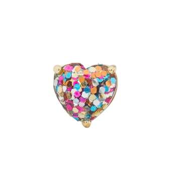 kate spade new york My Love Glitter Heart Studs, Multi Glitter, One Size