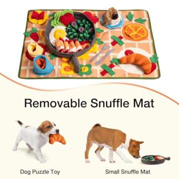 Snuffle Mat for Dogs Removable Themed Dog Snuffle Mat for Boredom & Training Slow Feeding - Interactive Puppy Snuffle Mat Encourage to Explore Foraging Skills (Medium)