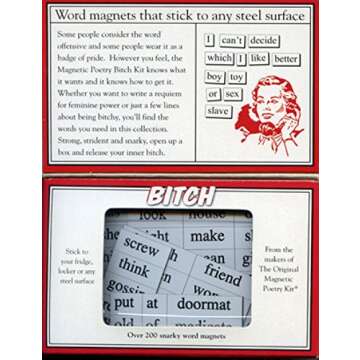 Magnetic Poetry - Bitch Kit - Words for Refrigerator - Write Poems and Letters on the Fridge - Made in the USA