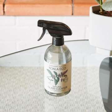 Koala Eco Natural Glass Cleaner - Plant-Based, Eco-Friendly - with Australian Peppermint Essential Oil - 24oz