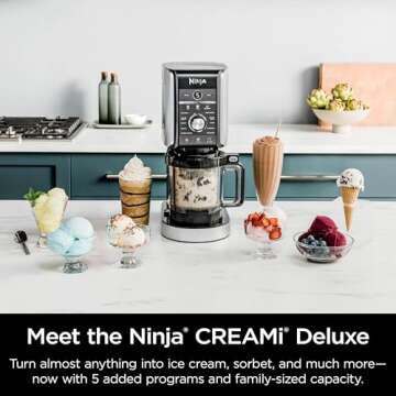 Ninja CREAMi Deluxe 11-in-1 Ice Cream & Frozen Treat Maker for Ice Cream, Sorbet, Milkshakes, Frozen Yogurt, & More, 11 Programs, XL Capacity, Silver, Includes (2) Family-Sized 24 oz. Tubs