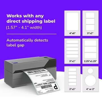 Rollo USB Shipping Label Printer - Commercial Grade Thermal Label Printer for Shipping Packages - High Speed Direct Thermal 4x6 Label Printer