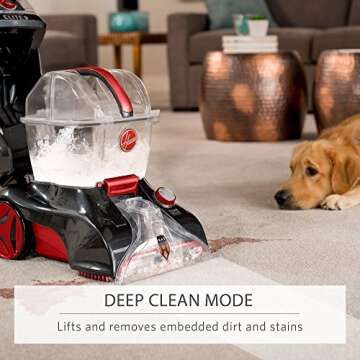 Hoover PowerScrub Elite Pet Upright Carpet Cleaner Machine, Lightweight Deep Cleaning Carpet Shampooer Machine with Pet Tool and Hose, Pair Carpet Cleaner Solution.