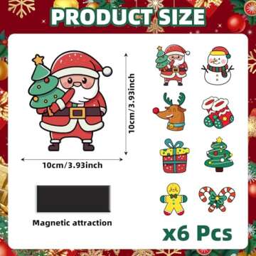 Cheelyvin.H 48 Pcs Christmas Crafts for Kids Color Your Own Christmas Caft Magnets, DIY Items for Operation Christmas Child for Classroom Decoration Art Activities Party Favors (Chrismas)