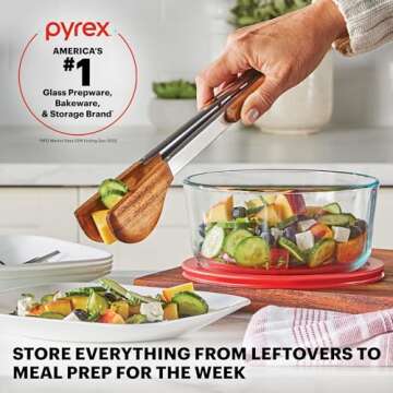 Pyrex Simply Store 12-Pack Mixed Sized Glass Food Storage Set, Round & Rectangular Containers With Lids, BPA-Free, Dishwasher & Microwave Safe