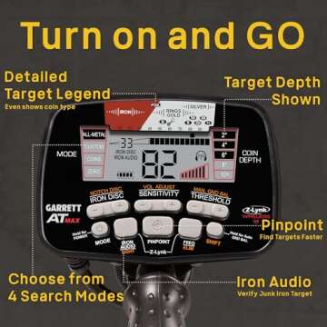 Garrett at Max Metal Detector with Z-Lynk Wireless Headphone Plus Accessories