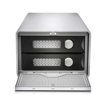 G-Technology 8TB G-RAID with Thunderbolt 2 and USB 3.0, Removable Dual Drive Storage System, Silver - 0G04085-1