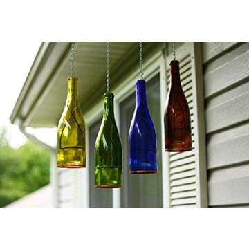 Blue Ridge Mountain Gifts Hanging Wine Bottle Indoor/Outdoor Lantern Lights - Decorative Lights Votive Candle Holder, Great for Rustic Wedding Decorations, Patio Decor or Garden Decor, Assorted (4pcs)