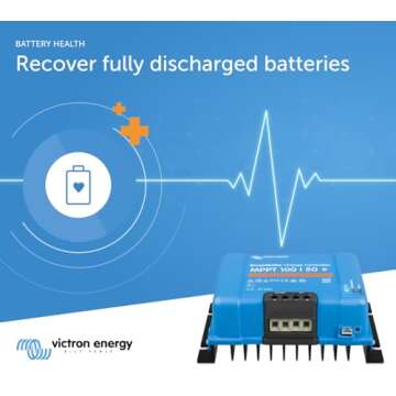 Victron Energy SmartSolar MPPT Solar Charge Controller (Bluetooth) - Charge Controllers for Solar Panels - 100V, 50 amp, 12/24-Volt