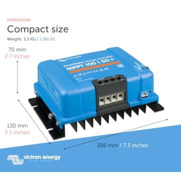 Victron Energy SmartSolar MPPT Solar Charge Controller (Bluetooth) - Charge Controllers for Solar Panels - 100V, 50 amp, 12/24-Volt