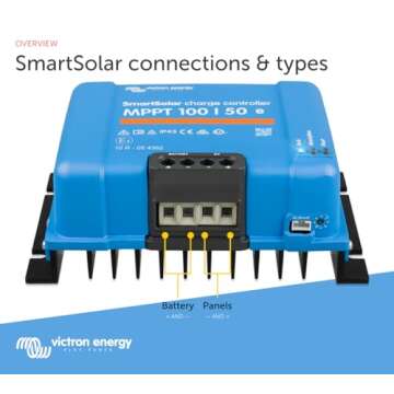 Victron Energy SmartSolar MPPT Solar Charge Controller (Bluetooth) - Charge Controllers for Solar Panels - 100V, 50 amp, 12/24-Volt