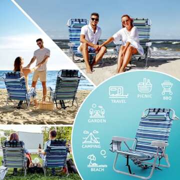 Yestomo Heavy Duty Beach Chairs - Portable and Durable