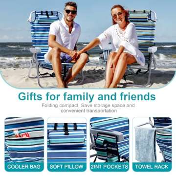 Yestomo Heavy Duty Beach Chairs - Portable and Durable