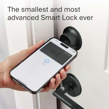 Level Lock+ Connect Wi-Fi Smart Lock Plus Apple Home Keys - Remotely Control from Anywhere - Includes Key Cards - Works with iOS, Android, Apple HomeKit, Amazon Alexa, Google Home (Matte Black)