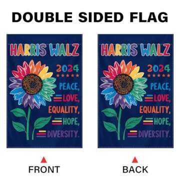 Kamala Harris Walz 2024 Double Sided Garden Flag