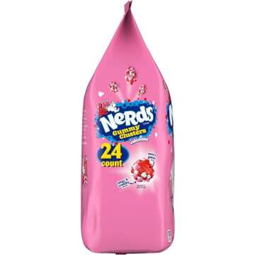 NERDS Valentine Gummy Clusters Classroom Exchange, Valentine's Day Candy, Individually Wrapped, 12oz, 24 count