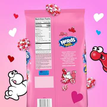 NERDS Valentine Gummy Clusters Classroom Exchange, Valentine's Day Candy, Individually Wrapped, 12oz, 24 count