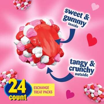 NERDS Valentine Gummy Clusters Classroom Exchange, Valentine's Day Candy, Individually Wrapped, 12oz, 24 count