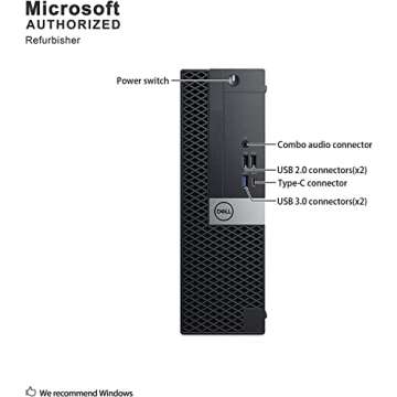 Dell Optiplex 7050 SFF Desktop Computer PC i7 w/ RX550 Graphics Card for Gaming and Business, 7050 SFF Computer Core i7-7700, 16GB RAM, 256GB SSD, RGB Keyboard, 4K Support, Win10 pro(Renewed)