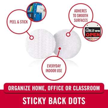 VELCRO Brand Dots with Adhesive White | 200 Pk | 3/4" Circles | Sticky Back Round Hook and Loop Closures for Organizing, Arts and Crafts, School Projects, 91824, 200Pk