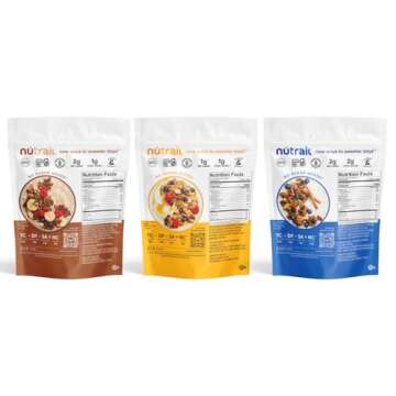 NuTrail Nut Granola Cereal, Variety Pack, No Sugar Added, Keto, Low Carb, Gluten Free, Grain Free, Healthy Breakfast 8 oz. 3 Count