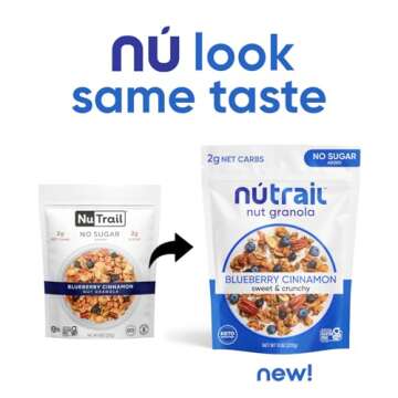 NuTrail Nut Granola Cereal, Variety Pack, No Sugar Added, Keto, Low Carb, Gluten Free, Grain Free, Healthy Breakfast 8 oz. 3 Count