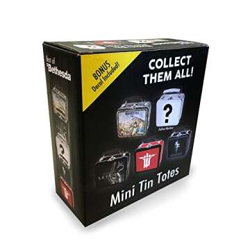 FanWraps Bethesda: Mystery Mini Series 1 (One Random Tote) Fallout Skyrim & Others Tin Luncbox, Multi