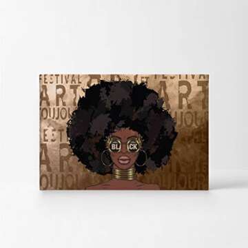 African American Wall Art, Black Art Wall Decor, African American Black Art, Black Girl Wall Art, Pop Art, African American Print, African Pictures, African Art Wall Decor, Canvas Prints-24x36