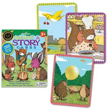 eeBoo: Animal Village Create A Story Pre-Literacy Cards, 36 Cards Included in The Set, Encourages Imagination, Creativity and Story-Telling, for Ages 3 and up