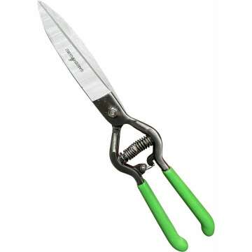 Garden Guru Hand Grass Clipper Scissors – Classic Forged Steel Grass Shears Pruners – Comfort Grip Handles – Perfect for Hand Edging Lawn, Trimming Shrubs & Flowers, Gardening, Landscaping