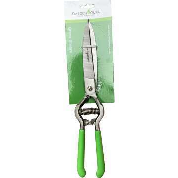 Garden Guru Hand Grass Clipper Scissors – Classic Forged Steel Grass Shears Pruners – Comfort Grip Handles – Perfect for Hand Edging Lawn, Trimming Shrubs & Flowers, Gardening, Landscaping