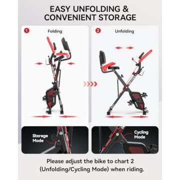 Pooboo Folding Exercise Bike for Home Workouts