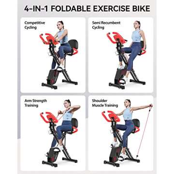 Pooboo Folding Exercise Bike for Home Workouts