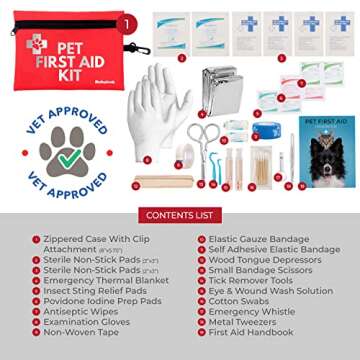 Dog First Aid Kit for Travel - Vet Approved Supplies